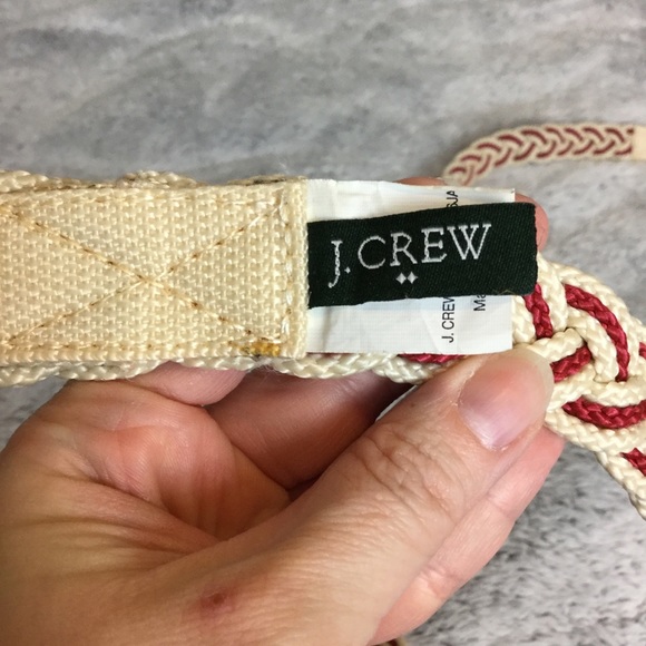 J. Crew braided nautical rope belt red & cream S/M - Picture 13 of 14